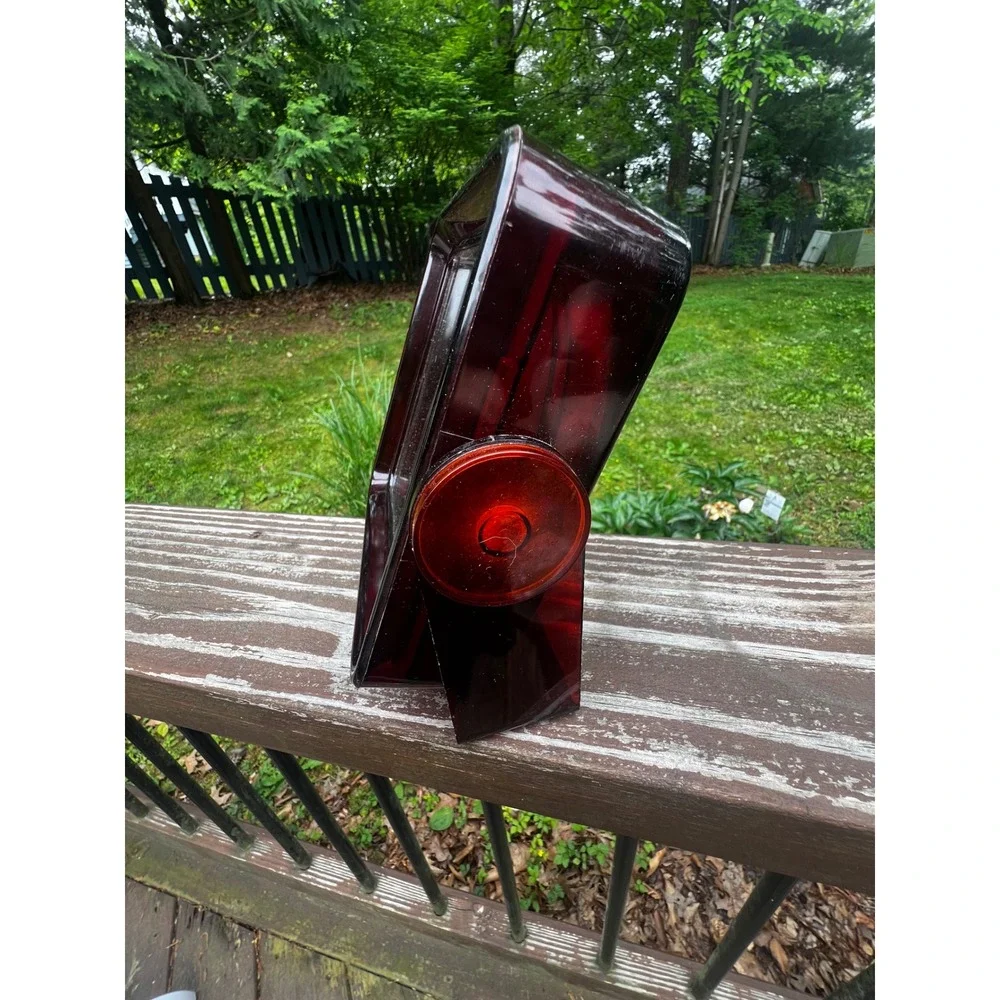 Vtg Space Age MCM Red Acrylic Double‎ Sided Vanity Mirror Tilting Magnifying 70s